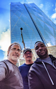 We had several crews at 81 Bay Street, our largest-ever project, but Kevin and Drew performed the lionshare of the work.  At the end of the project with 43 elevators installed and approved by EllisDon, and before leaving, I wanted a photo of the three of us together, because together we went through a <i>lot</i>.