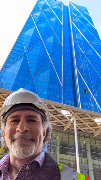 Onsite at 81 Bay Street, Toronto (CIBC Square south tower) coordinating the largest elevator manufacturing and installation project in our company's 30 year history - 43 custom elevators constructed of annodized aluminum and travertine.